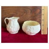 Belleek ï¿½Lotusï¿½ Creamer & Open Sugar