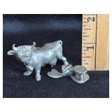 C.A.T. Designs Pewter Cow with Milking Stool