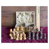 Vintage Wooden Chess Pieces
