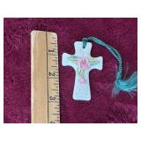 Belleek Flowered Celtic Cross Ornament