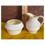Belleek Porcelain ï¿½Clearyï¿½ Creamer and Open Sugar