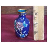 Cloisonnï¿½ Enamel and Brass Mini Vase