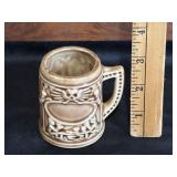 German Glazed Clay Miniature Beer Stein