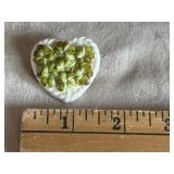Belleek Porcelain Shamrock Brooch