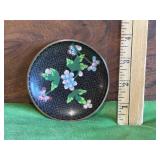Chinese Cloisonne Enamel and Brass Dish/Ring Tray