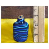 Chinese Blue Swirl Glass Snuff Bottle