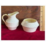 Belleek Porcelain Creamer & Open Sugar