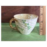Belleek Shamrock Basketweave Teacup