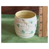 Belleek Barrel Shaped Pot