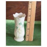 Belleek Porcelain Shamrock Bud Vase