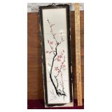 Framed Asian Hand Painted Floral Tiles