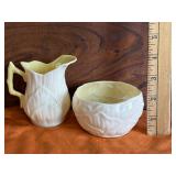 Belleek ï¿½Lilyï¿½ Creamer & Open Suger