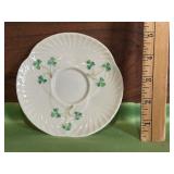 Belleek Harp Shamrock Saucer