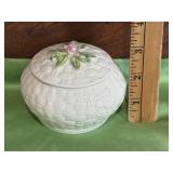 Belleek Porcelain Basketweave Trinket Box
