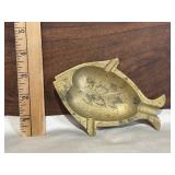 Etched Brass Fish Ashtray
