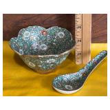 Japanese Porcelain Bowl and Spoon