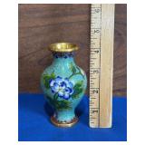 Chinese Cloisonnï¿½ Enameled Blue Vase