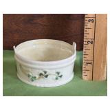 Belleek Porcelain Shamrock Open Butter Tub