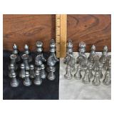 Polished & Unpolished Pewter Chess Pieces