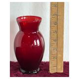 Art Glass Studio Ruby Red Glass Vase