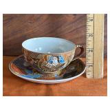 Japanese Satsuma Moriage Geisha Lithophane
