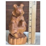 Folk Art Carved Wooden Bear