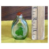 Chinese Clear and Green Glass Snuff Bottle