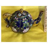 Miniature Cloisonnï¿½ Enamel Teapot