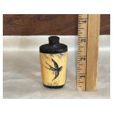 Chinese Hand Carved Bone and Wod Snuff Bottle
