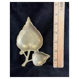 India Brass Leaf Trinket Dish