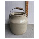 Antique Salt Glazed Stoneware Crock with Handle