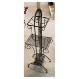 Vintage Metal and Wire Mesh Tiered Stand