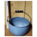 Vintage Speckled Enamelware Cooking Pot