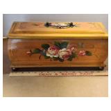 Vintage Hand Painted Decorative Keepsake Chest