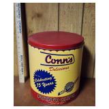 Conns Potato Chip Advertising Metal Tin