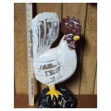 Vintage Hand Carved Wooden Rooster