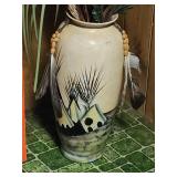 Native American Floor Vase with Foliage