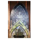 Antique Arched Stained Gothic-Style Glass Window