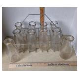 Vintage Milk Bottles and Carrier