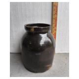 Vintage Brown Glazed Stoneware Crock