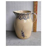 Vintage Robinson Ransbottom Blue Wheat Pitcher