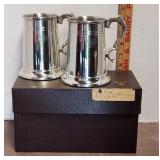 Polished Pewter Tankards