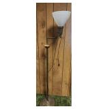 Vintage Brass Floor Lamp with Swing Arm