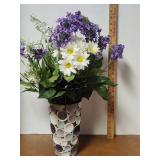 Textured Vase with Artificial Flower Arrangement