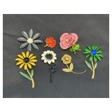 (7) Vintage Flower Pins