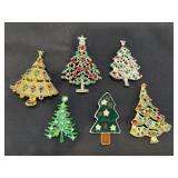 (6) Christmas Tree Pins