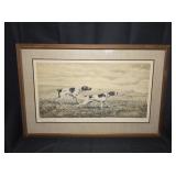 Leon Danchin Two Pointers Signed Lithograph