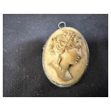 Antique Cameo Pin/Pendant Marked 800