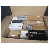 Box of Bathroom Accessories, Faucets, Etc