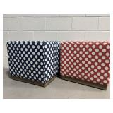 Red & Blue Polka Dot Ottomans